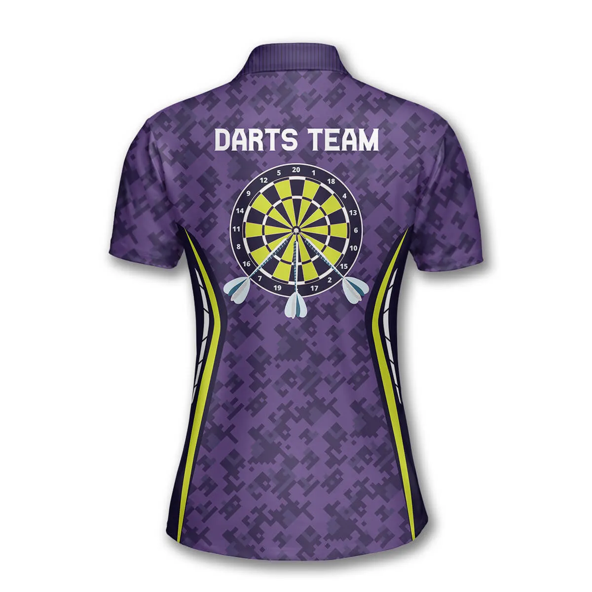 3D All Over Print Purple Lego Pattern Custom Darts Shirts for Women, Dart Polo Shirt