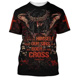 And He Himself Bore Our Sins In His Body On The Cross 3d All Over Print Shirt - Christian 3d Shirts For Men Women