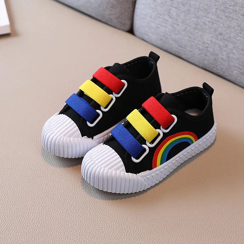 ARWEN&AJH GROUP مجموعة اروين التجاريه2024   Children Sneakers Boys Fashion Hook Shoes Girls Non-slip Casual Student Canvas Shoes Spring Autumn New Kids Designer Flats Shoes