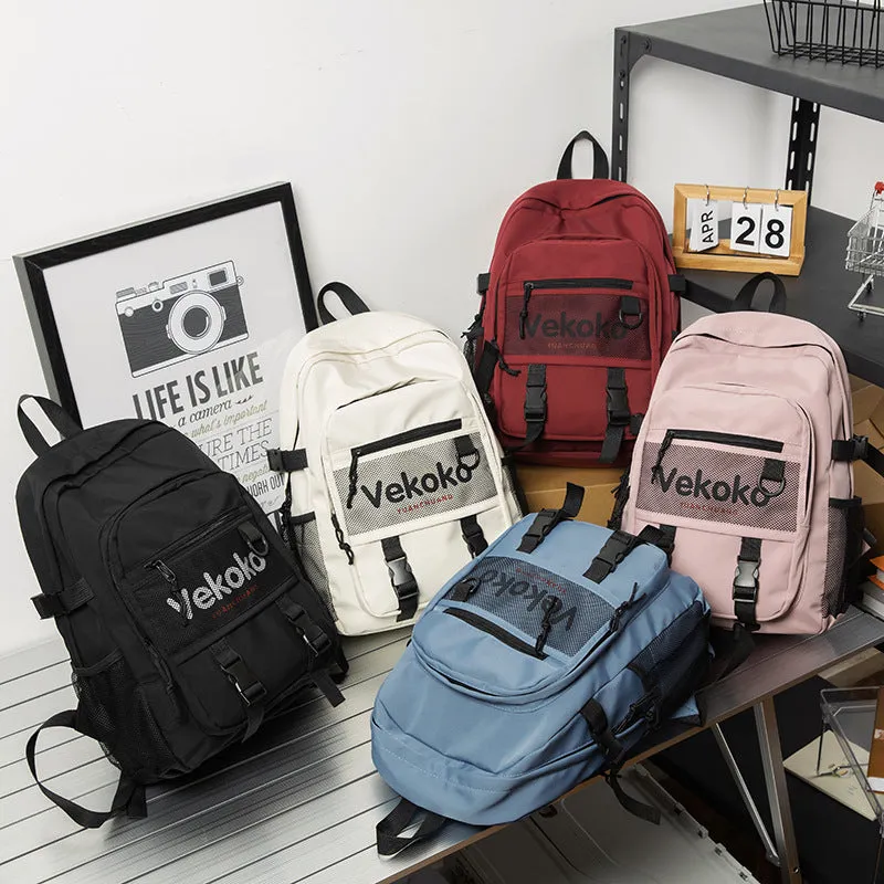 Backpack  Trendy Men and Women Schoolbag Street Fashion Backpack College Student Outdoor Multi-Functional Korean Style Large Capacity