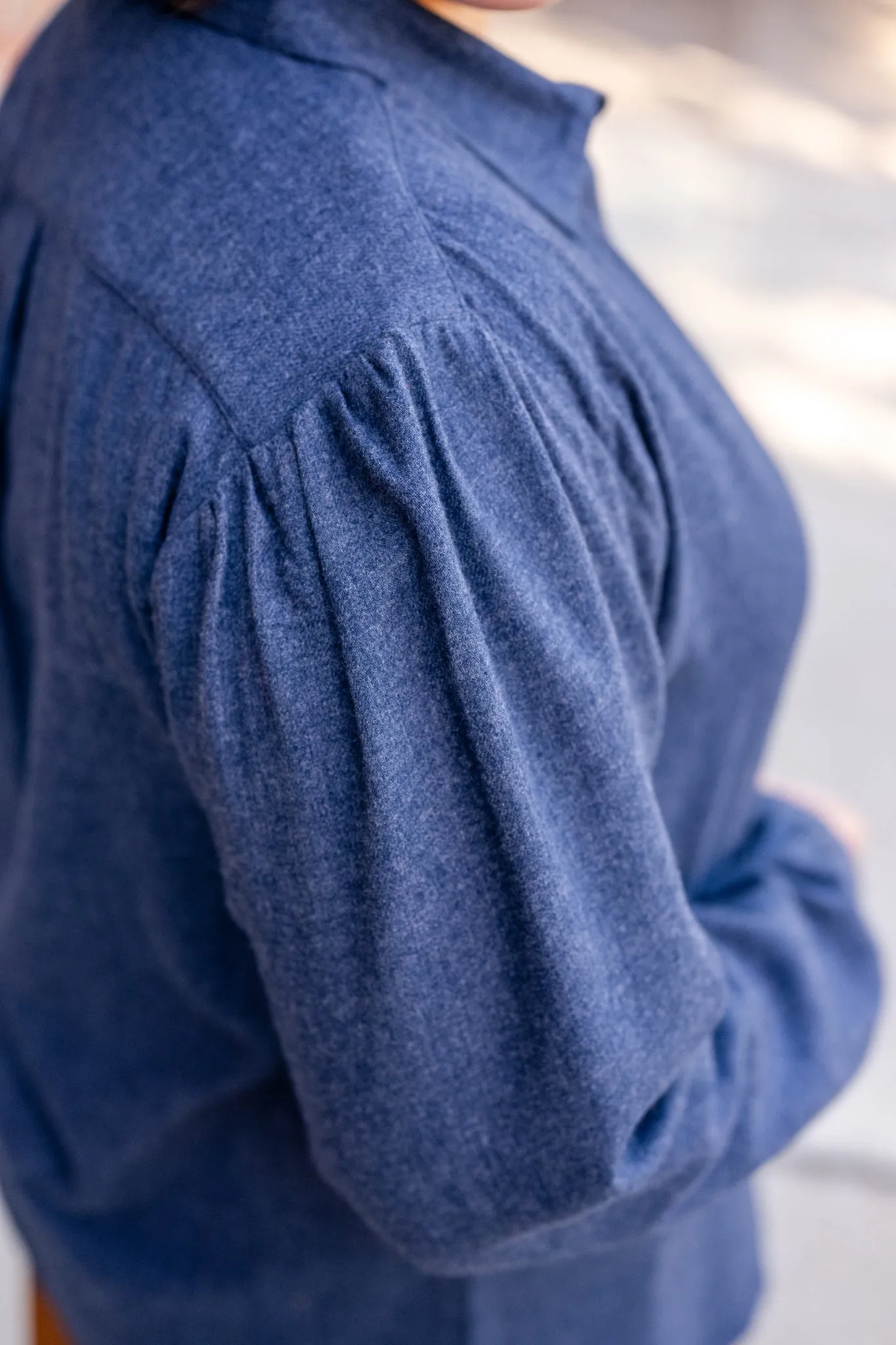 Brushed Flannel Button-Up Blouse