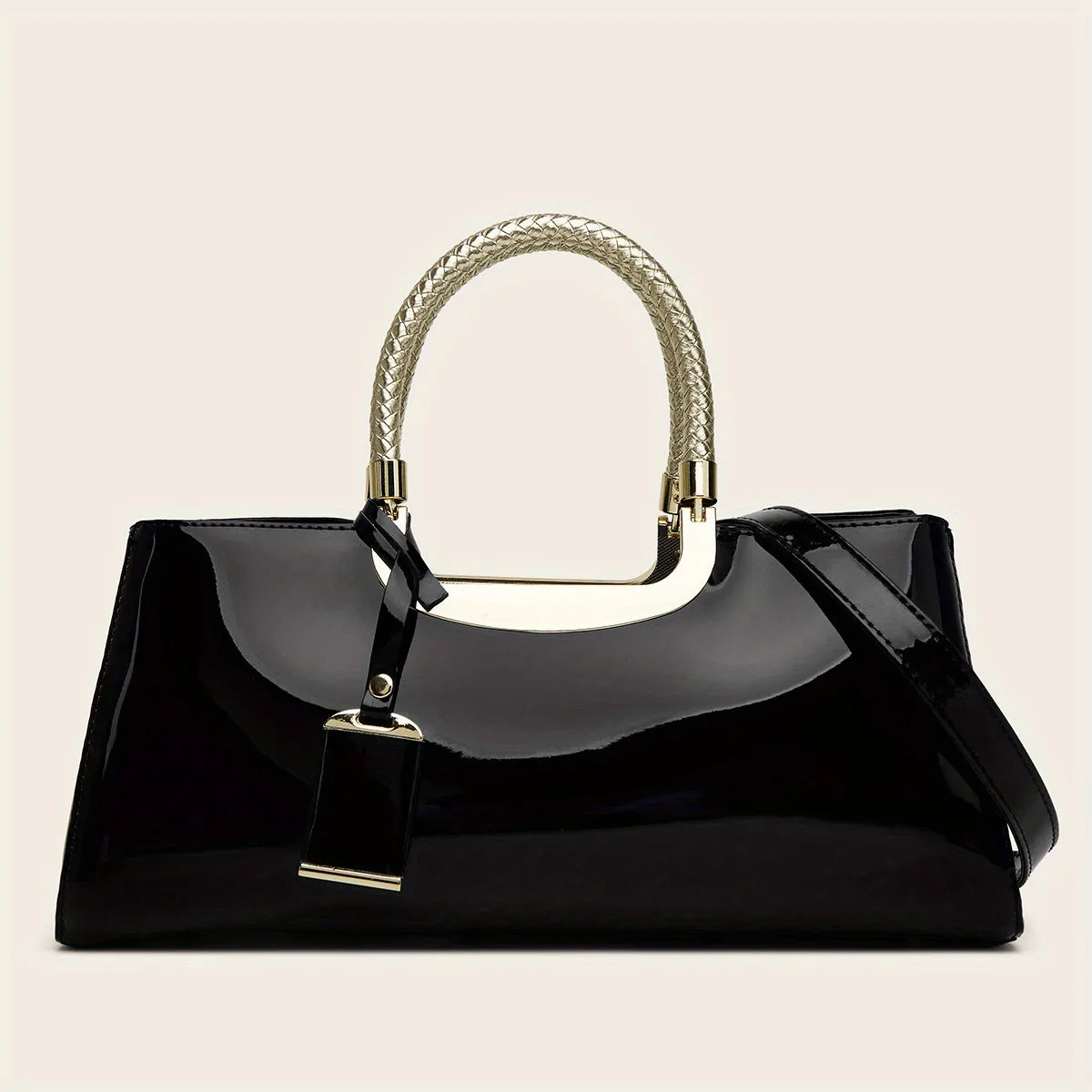 Chic Ladies Glossy Patent Leather Handbag - Stylish & Premium Quality - Everyday Fashion Accessory for Women