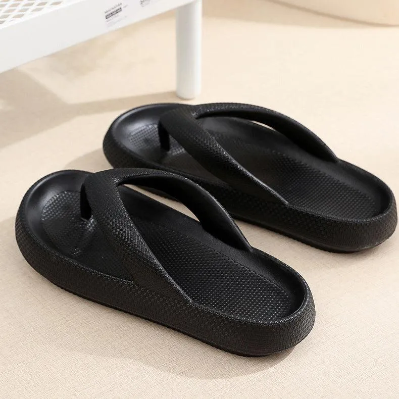 Clip Toe Shoes Eva Non-Slip Slippers Soft Sole Flip Flops Women Thick Bottom Bathroom Slides Summer