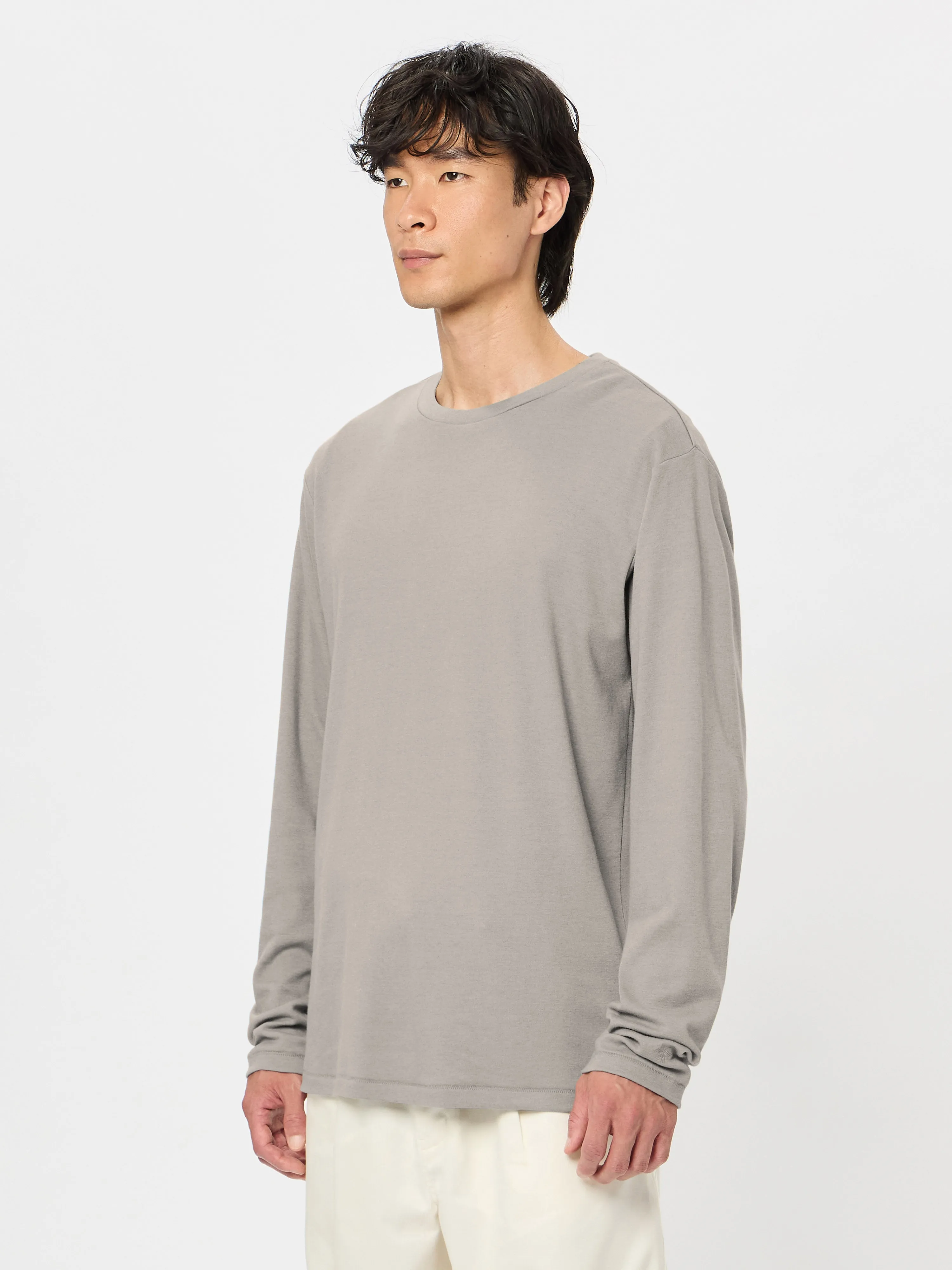 Cotton Covered Yarn Smooth L/S T-shirt