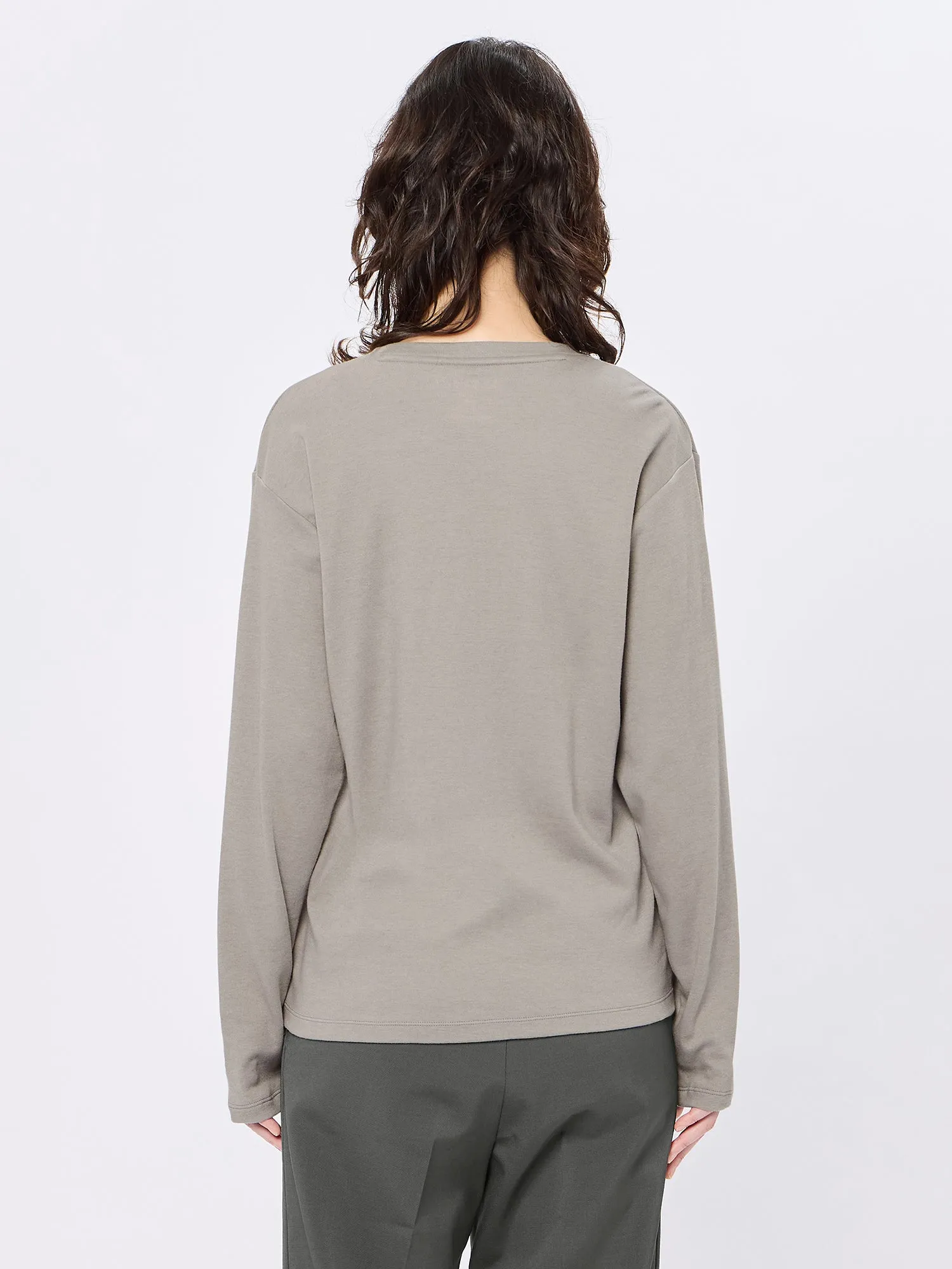 Cotton Covered Yarn Smooth L/S T-shirt