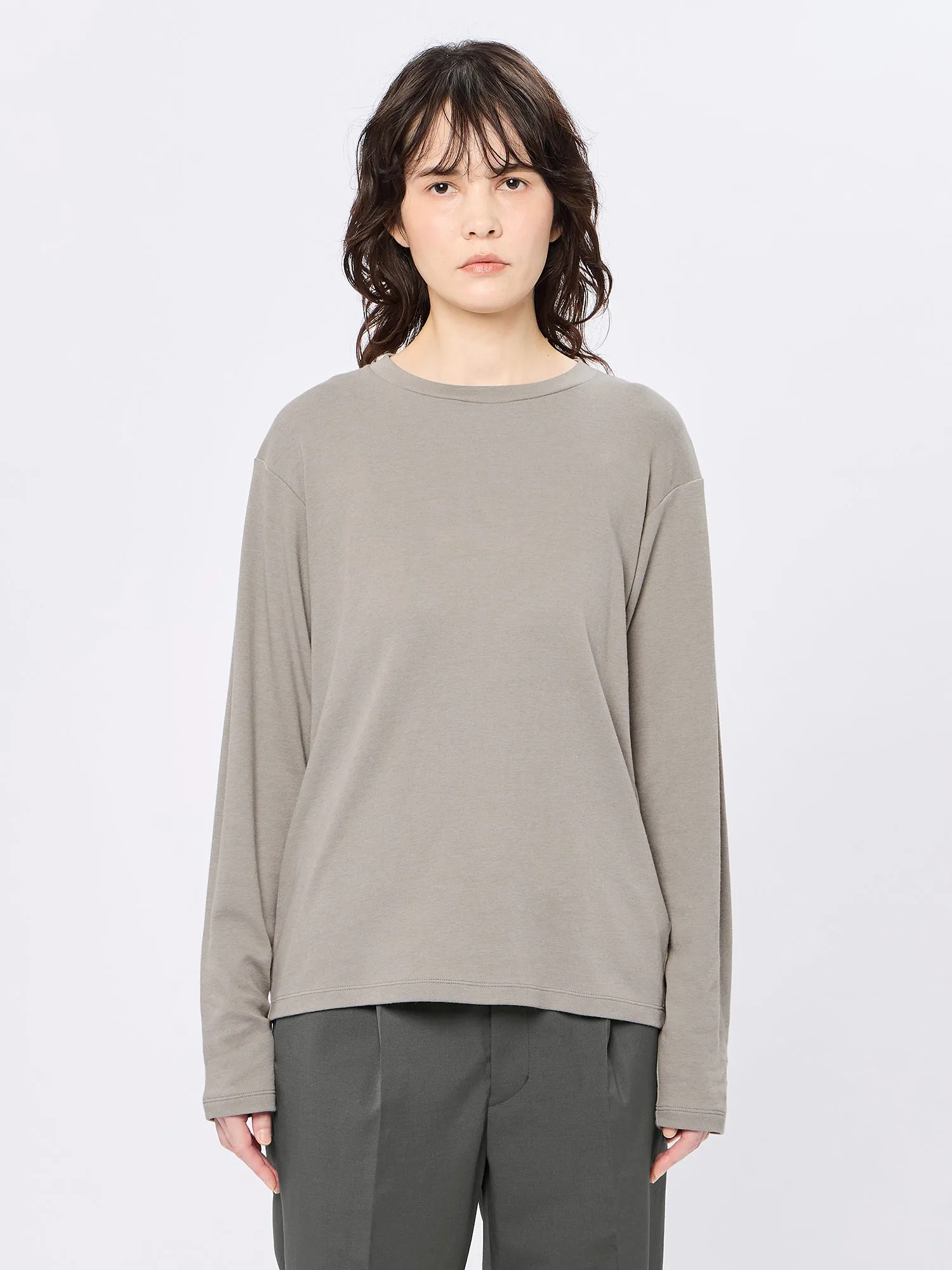 Cotton Covered Yarn Smooth L/S T-shirt