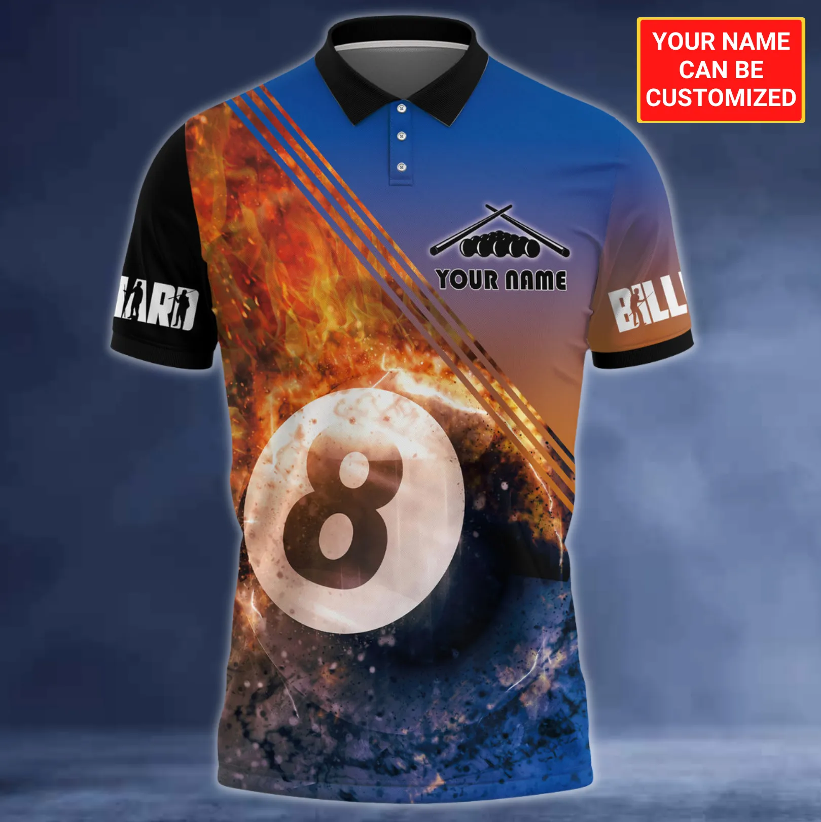 Custom Billiard Pool Shirt Men Women, 3D Print Polo Shirt For Billiard Player, Billiard Team