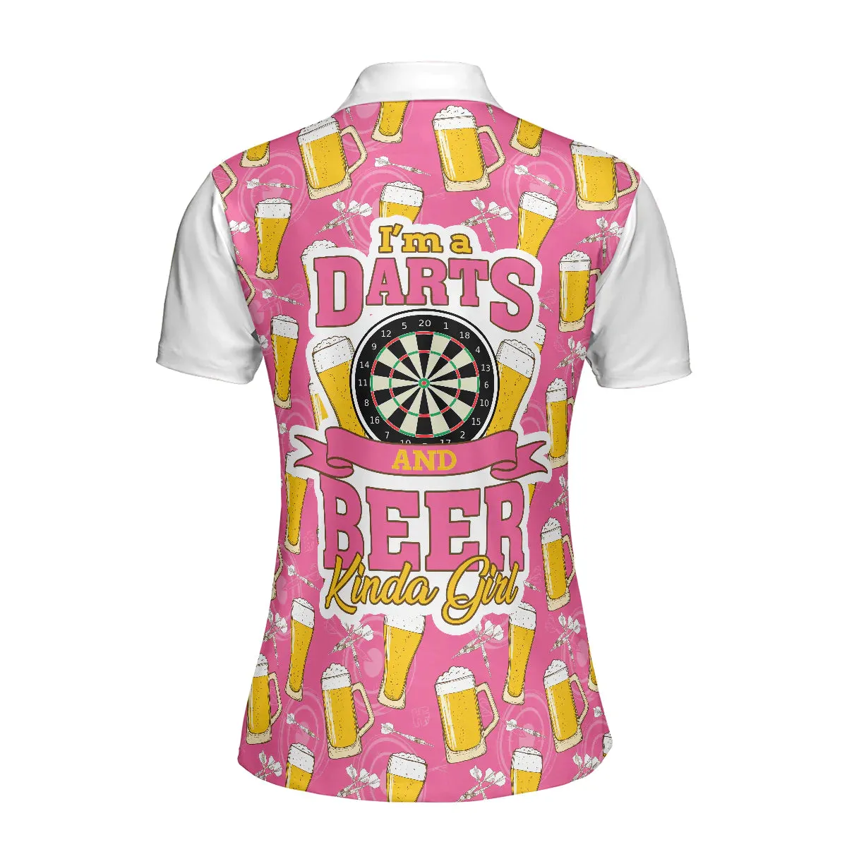 Darts And Beer Women Polo Shirt, I'm A Darts And Beer Kinda Girl Short Sleeve Shirt, Funny Ladies' Darts Shirt, Darts Gift For Women