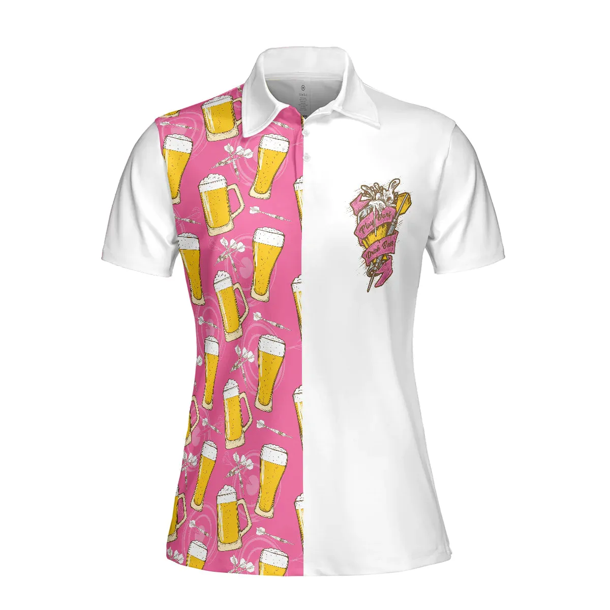 Darts And Beer Women Polo Shirt, I'm A Darts And Beer Kinda Girl Short Sleeve Shirt, Funny Ladies' Darts Shirt, Darts Gift For Women