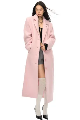 Dream Maker Pink Wool Long Coat