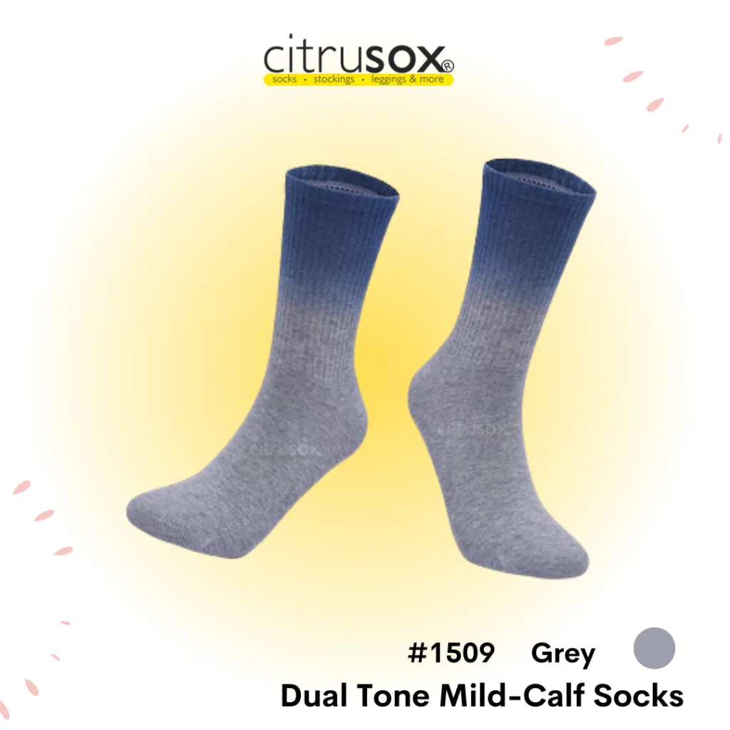 Dual Tone Colour Gradient Mid-Calf Cotton Socks