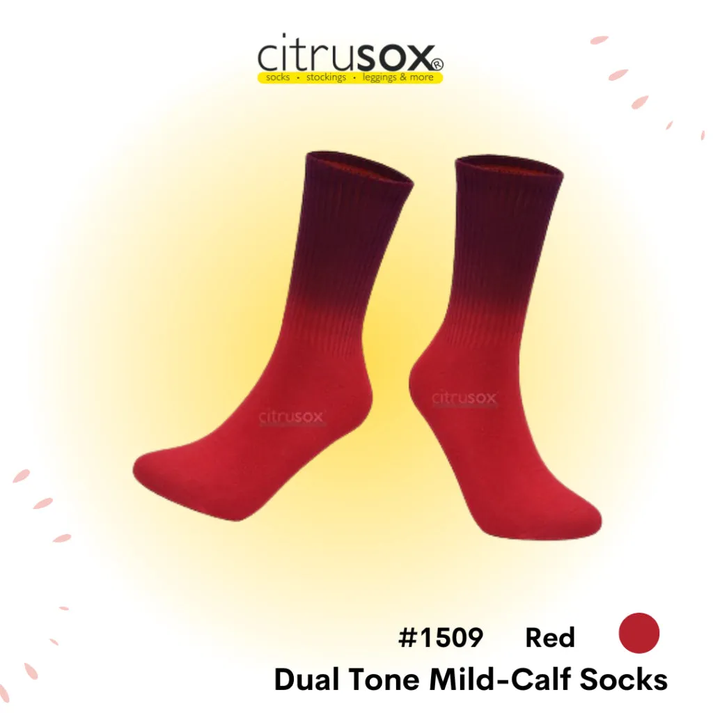 Dual Tone Colour Gradient Mid-Calf Cotton Socks