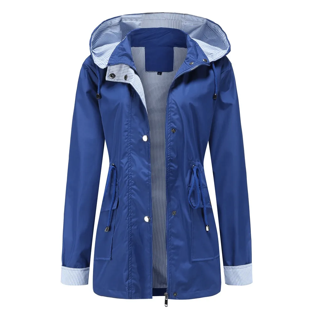 Fashion Waterproof Detachable Hood Trench Coat for Women - SF1497