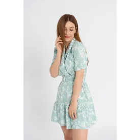 Floral Mint Belted Dress