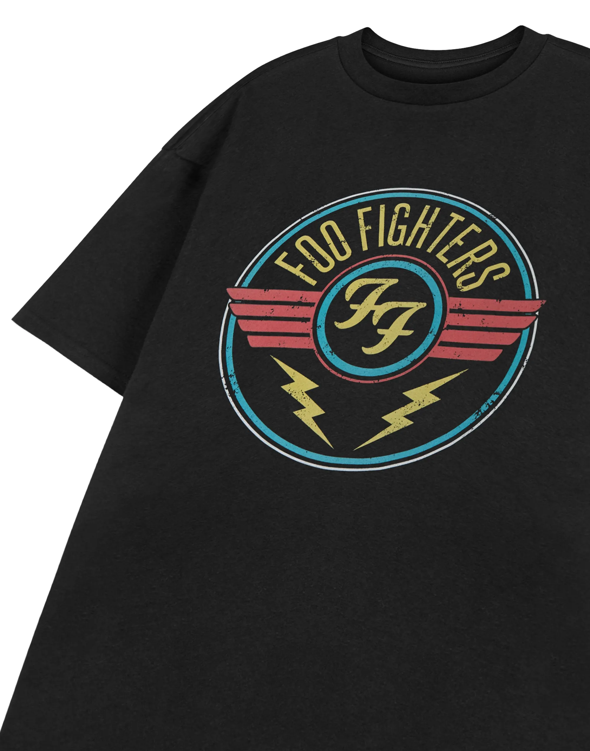 Foo Fighters Lightning Mens Black Short Sleeved T-Shirt