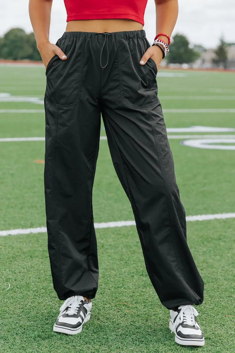 Game On Black Parachute Pants - FINAL SALE