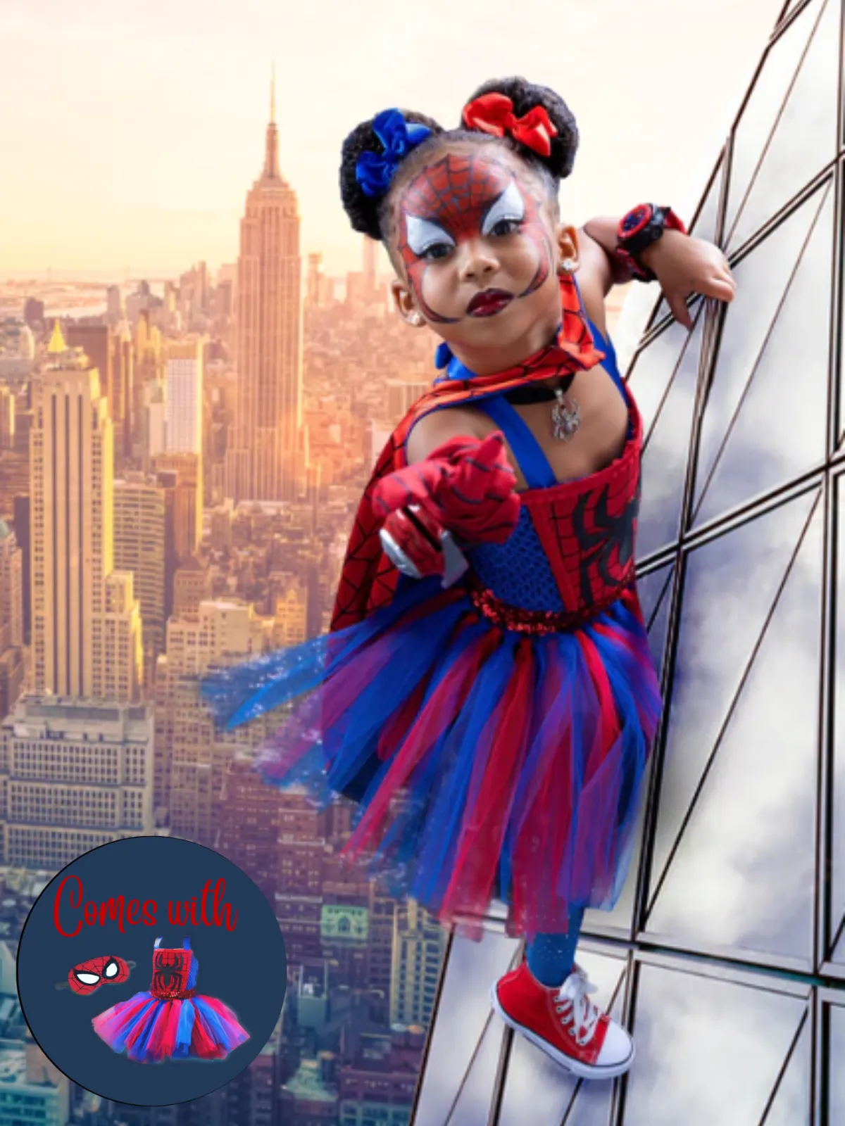 Superhero-Inspired Spider Girls Tutu Dress Costume