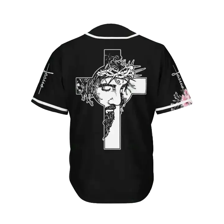 God Flower Faith Cross Custom Baseball Jersey - Personalized Jesus Baseball Jersey For Men and Women