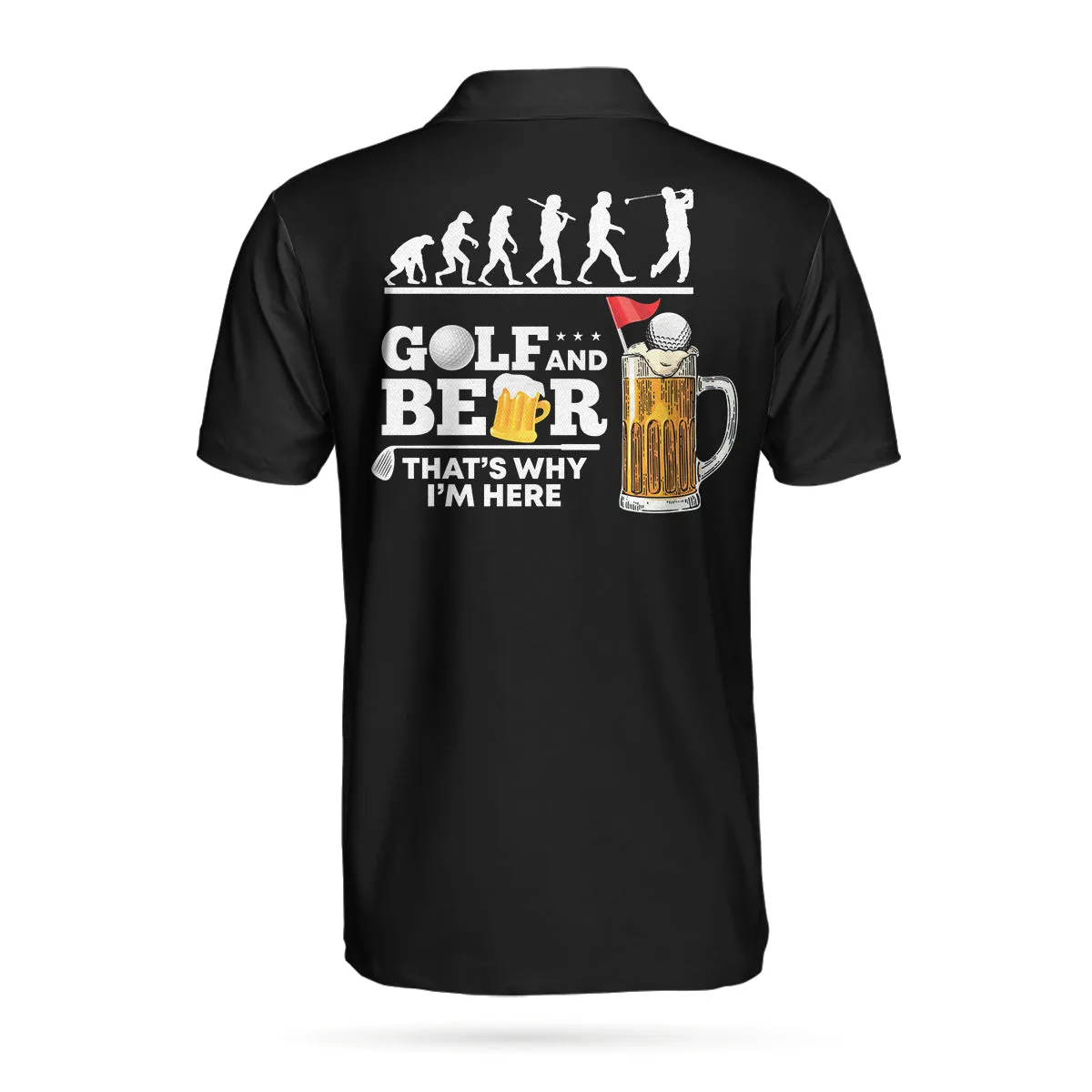 Golf And Beer That Why I'M Here Polo Shirt, Golf Evolution American Flag Polo Shirt, Golf Shirt For Beer Lovers Coolspod