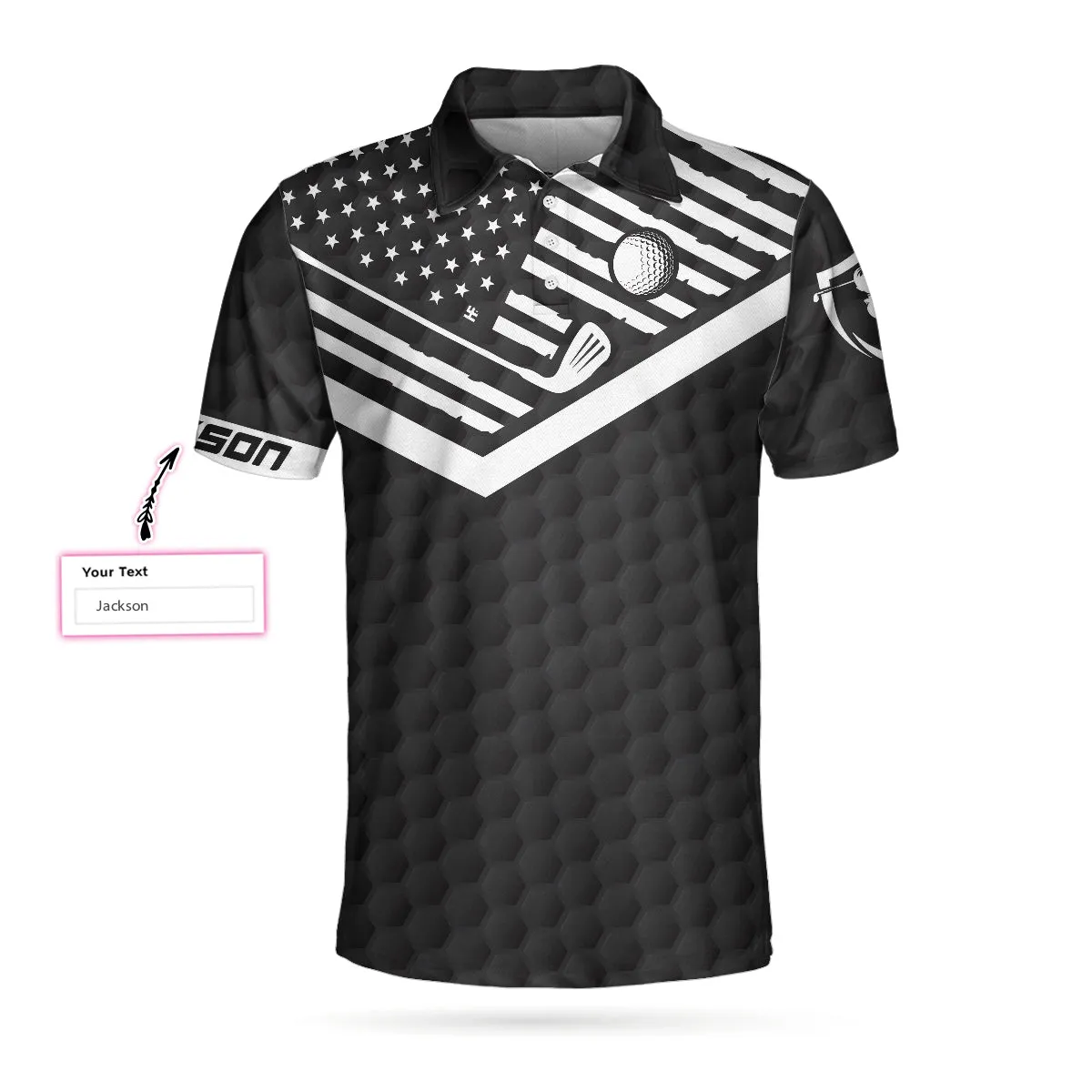 Golf Best Papa By Par Custom Polo Shirt, Personalized Black American Flag Golf Shirt For Men Coolspod