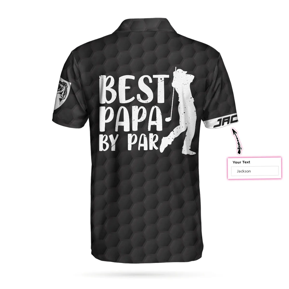 Golf Best Papa By Par Custom Polo Shirt, Personalized Black American Flag Golf Shirt For Men Coolspod