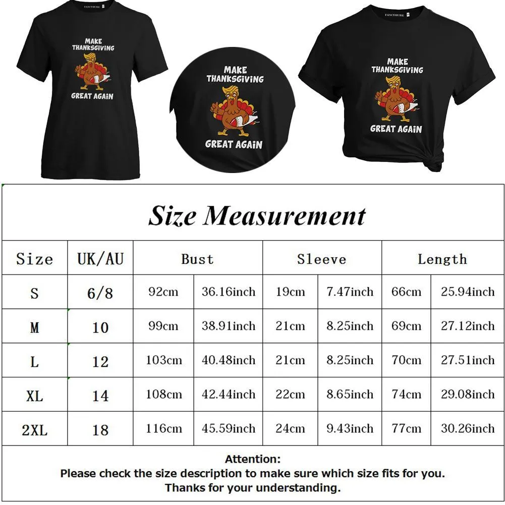 Halloween Thanksgiving Women tshirt Female funny Turkey Tee MAKE THANKSGIVING GREAT AGAIN Letter Printed Tees