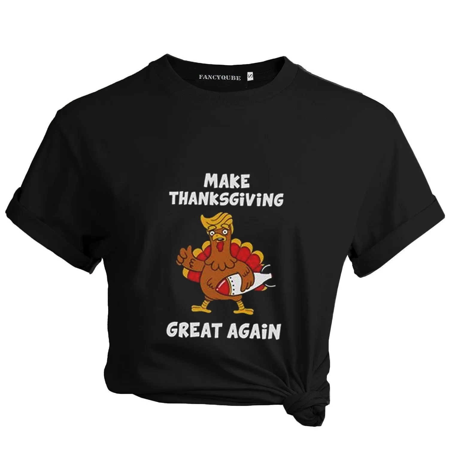 Halloween Thanksgiving Women tshirt Female funny Turkey Tee MAKE THANKSGIVING GREAT AGAIN Letter Printed Tees