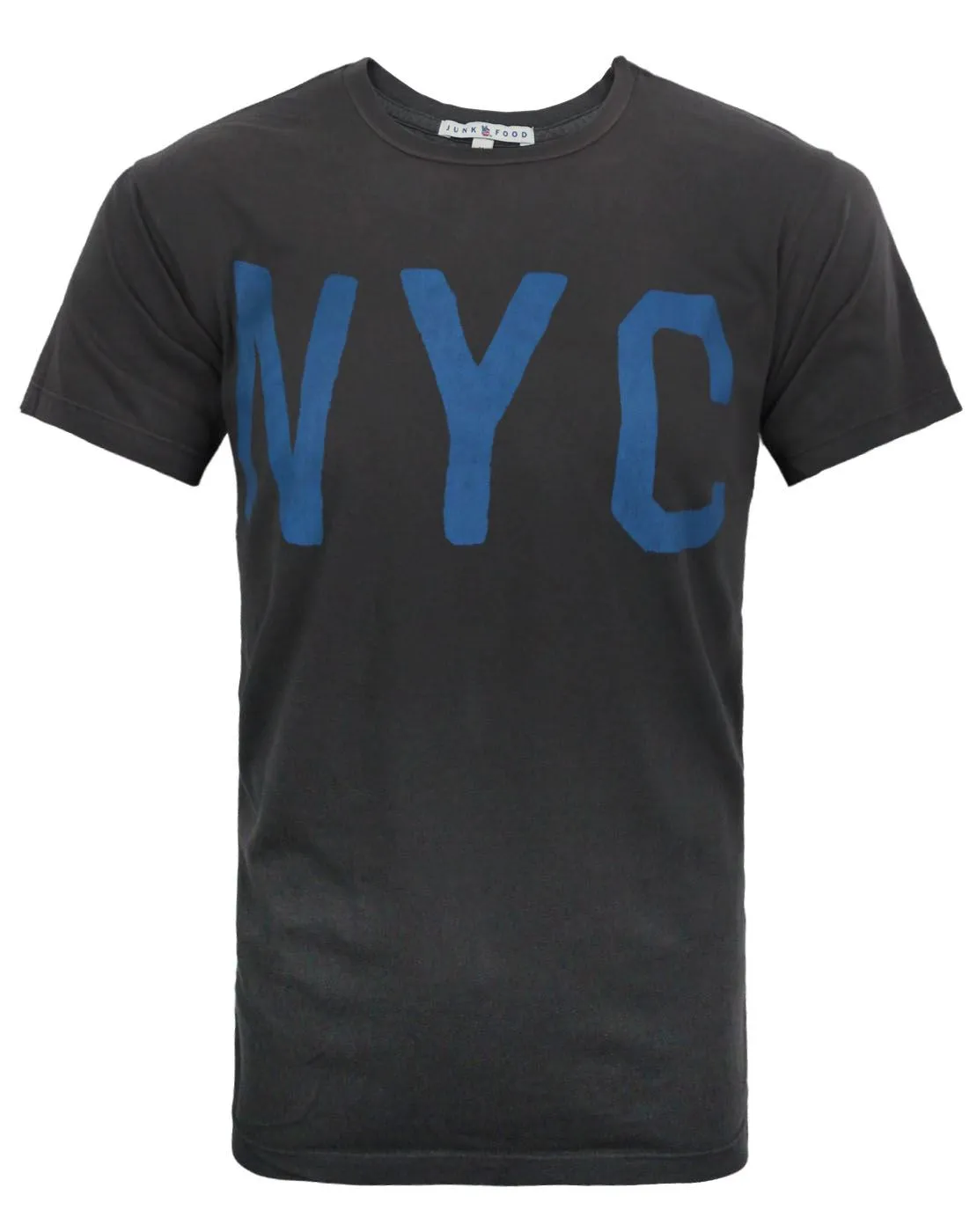 Junk Food Clothing Nyc Text Mens Grey Short Sleeved T-Shirt