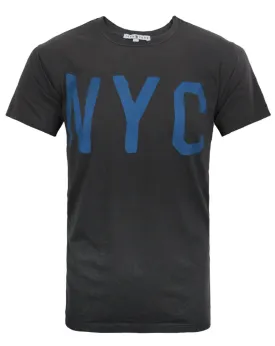 Junk Food Clothing Nyc Text Mens Grey Short Sleeved T-Shirt