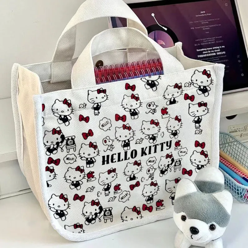 Large Capacity Cartoon Canvas Bag Women  New Fashion out Portable Shopping Bag Mummy Shoulder Tote Bag