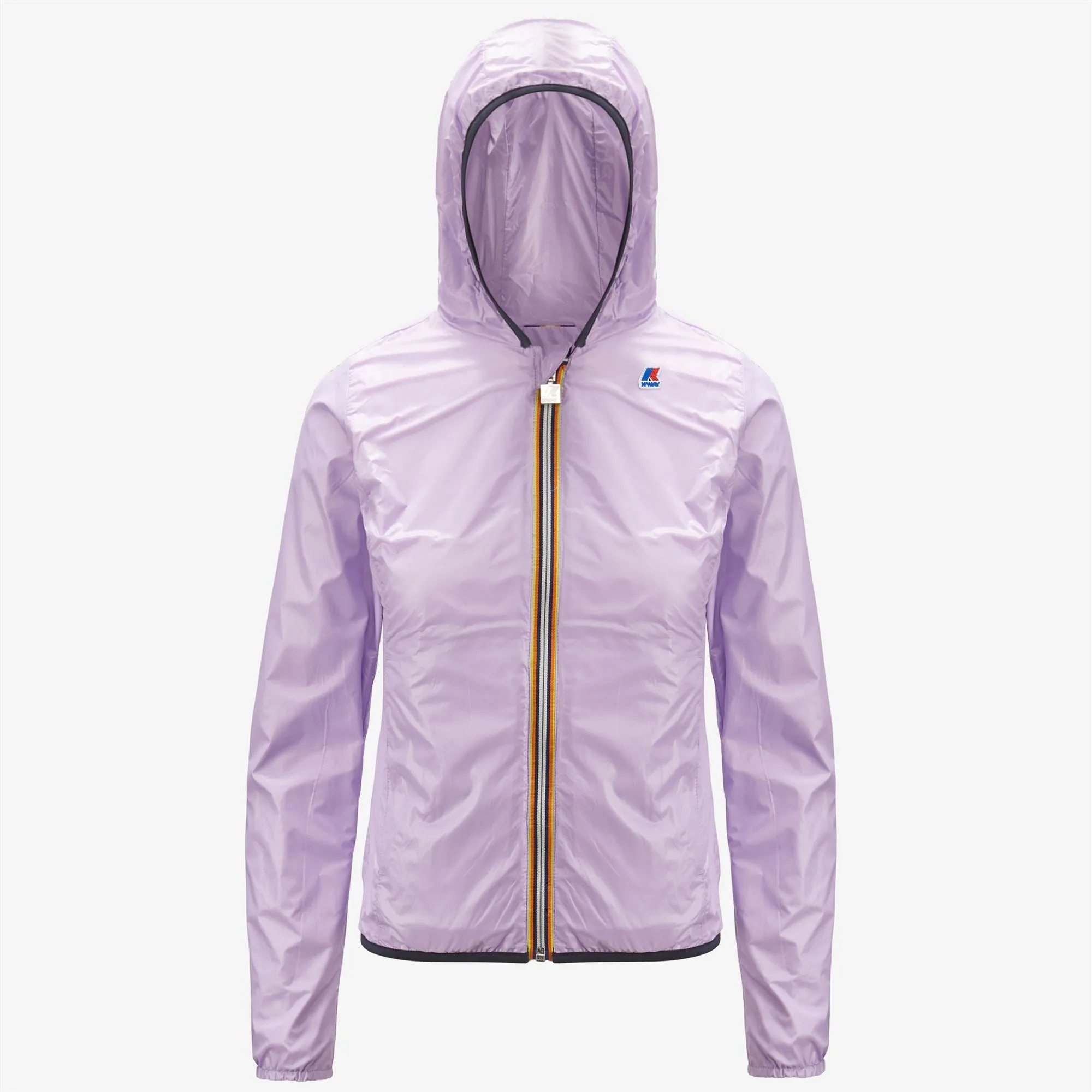 Lily Plus Double - Reversible Waterproof Full Zip Windbreaker in Blue Depht-Violet Peonia