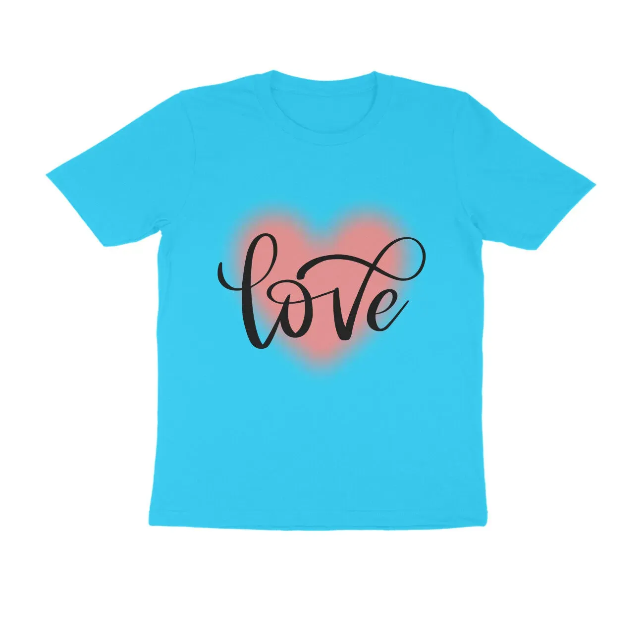 Love Typography Print Half Sleeves Cotton T-shirt for Men