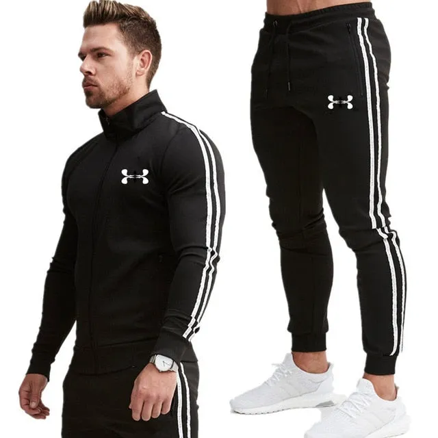 Men Sweatsuit Spring Autumn Male Sporting Suit Jacket Sweatshirt Pants