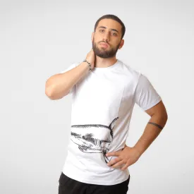 Men Tshirt - "Shark" - White