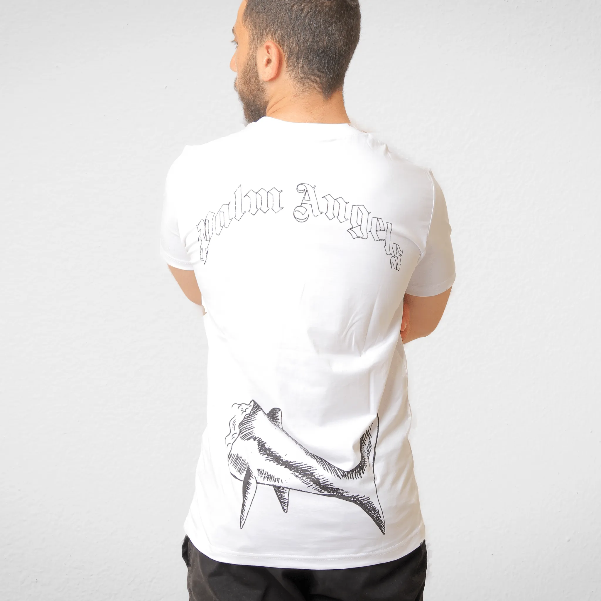 Men Tshirt - "Shark" - White