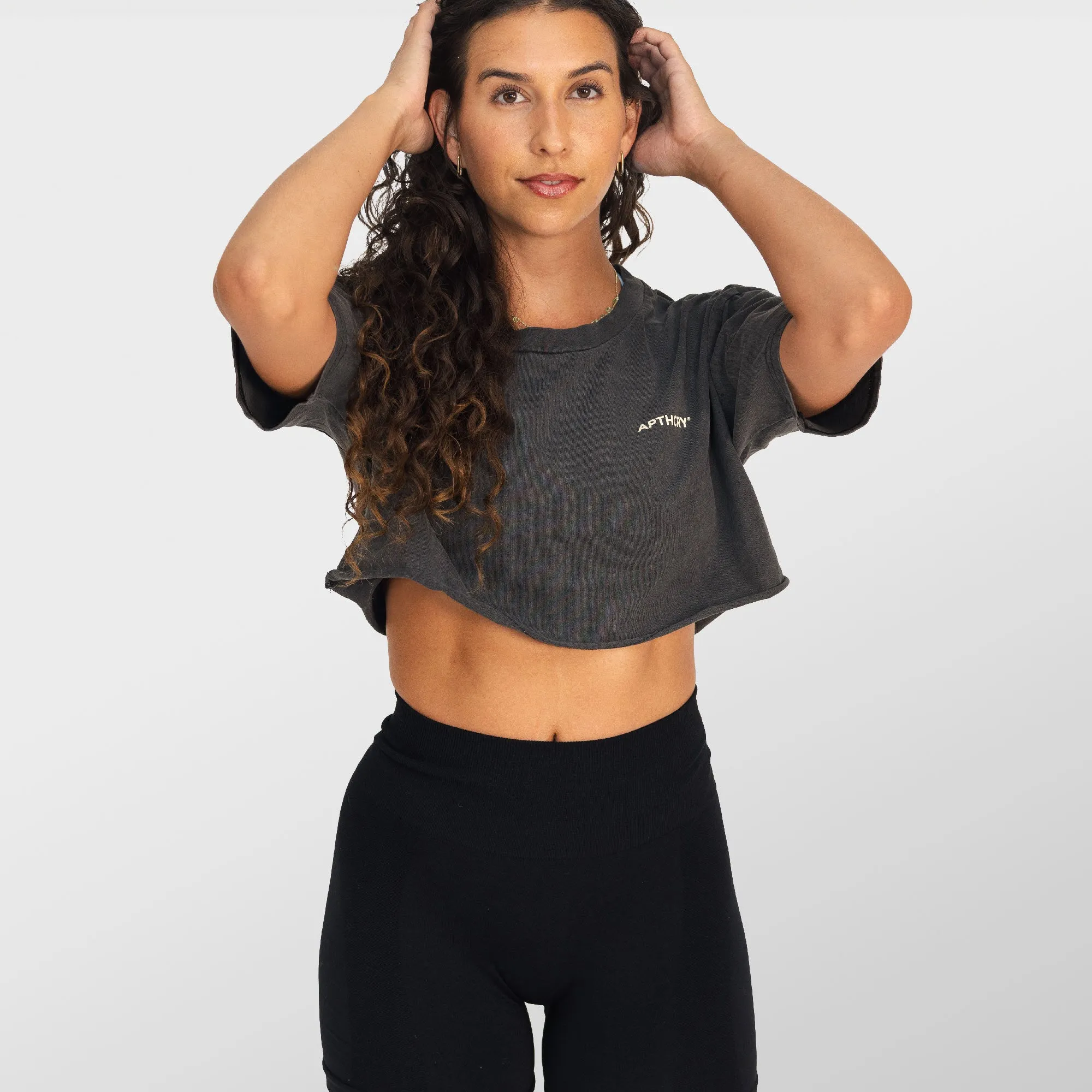 Micro Logo Cropped Tee - Vintage Black