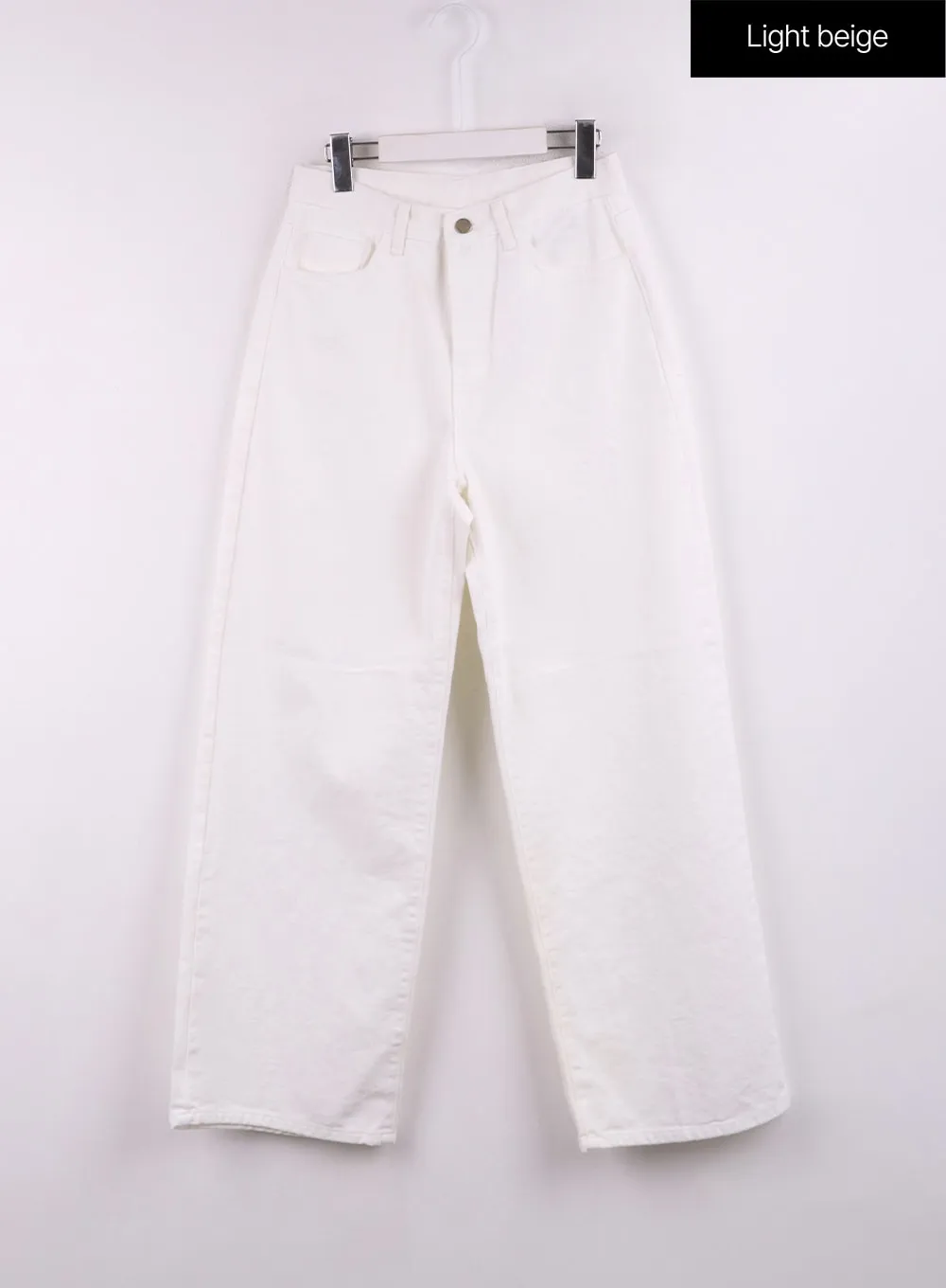 Mid Waist Straight Leg Cotton Pants CF401