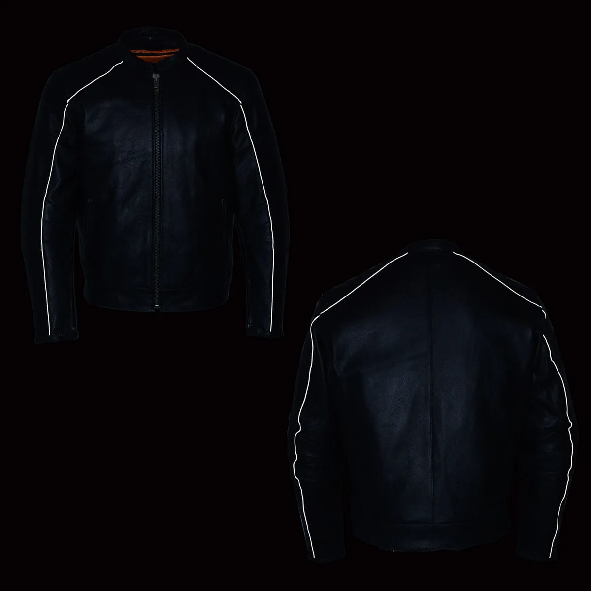 Milwaukee Leather MLM1507 Men's Black ‘Super-Clean’ Sport Style Biker Jacket