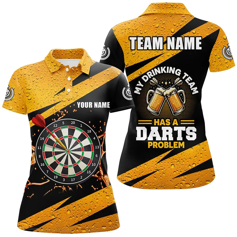 My Drinking Team Has A Darts Problem Womens Darts Polo Shirt Custom Beer Dart