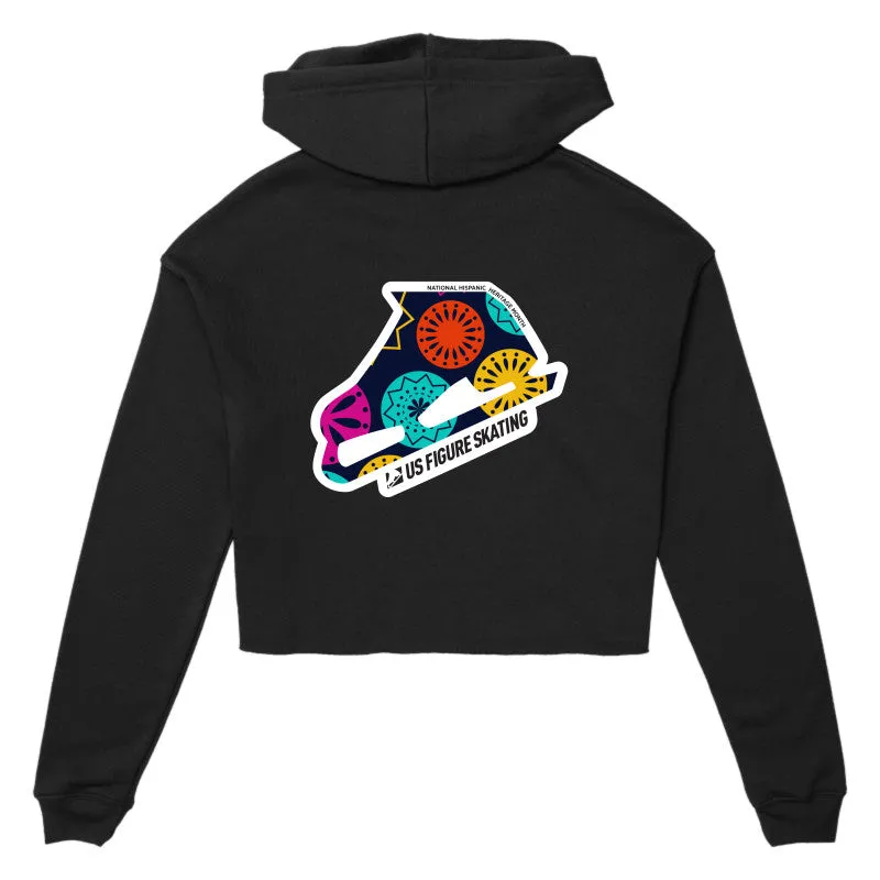 National Hispanic Heritage Skate, Women's Cropped Fleece Hoodie