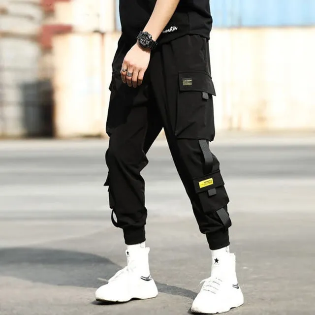 New Streetwear Men's Multi Pockets Cargo Harem Pants Hip Hop Casual Male Track Pants Joggers Trousers Fashion Harajuku Men Pants