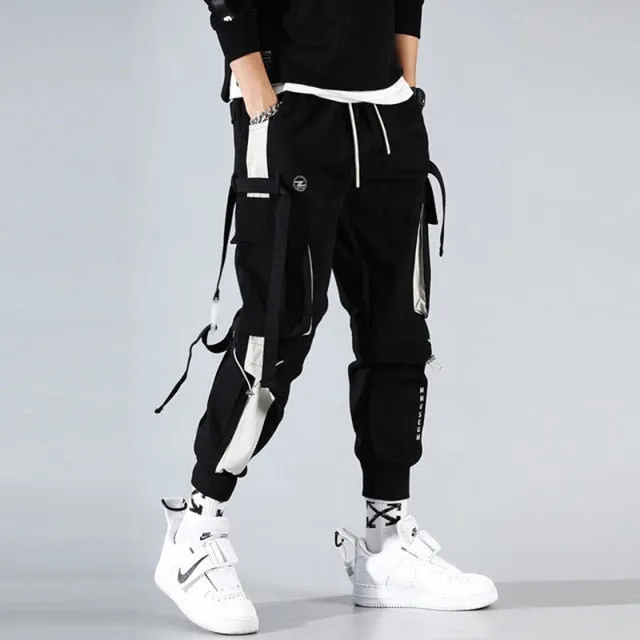 New Streetwear Men's Multi Pockets Cargo Harem Pants Hip Hop Casual Male Track Pants Joggers Trousers Fashion Harajuku Men Pants