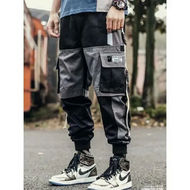 New Streetwear Men's Multi Pockets Cargo Harem Pants Hip Hop Casual Male Track Pants Joggers Trousers Fashion Harajuku Men Pants