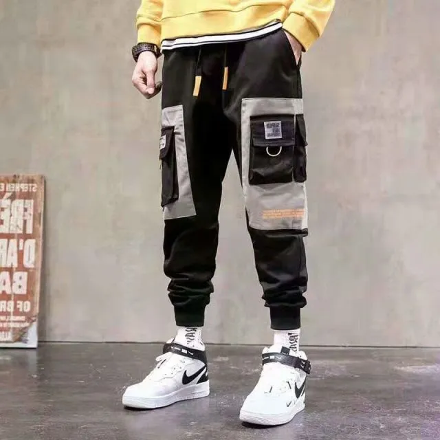 New Streetwear Men's Multi Pockets Cargo Harem Pants Hip Hop Casual Male Track Pants Joggers Trousers Fashion Harajuku Men Pants