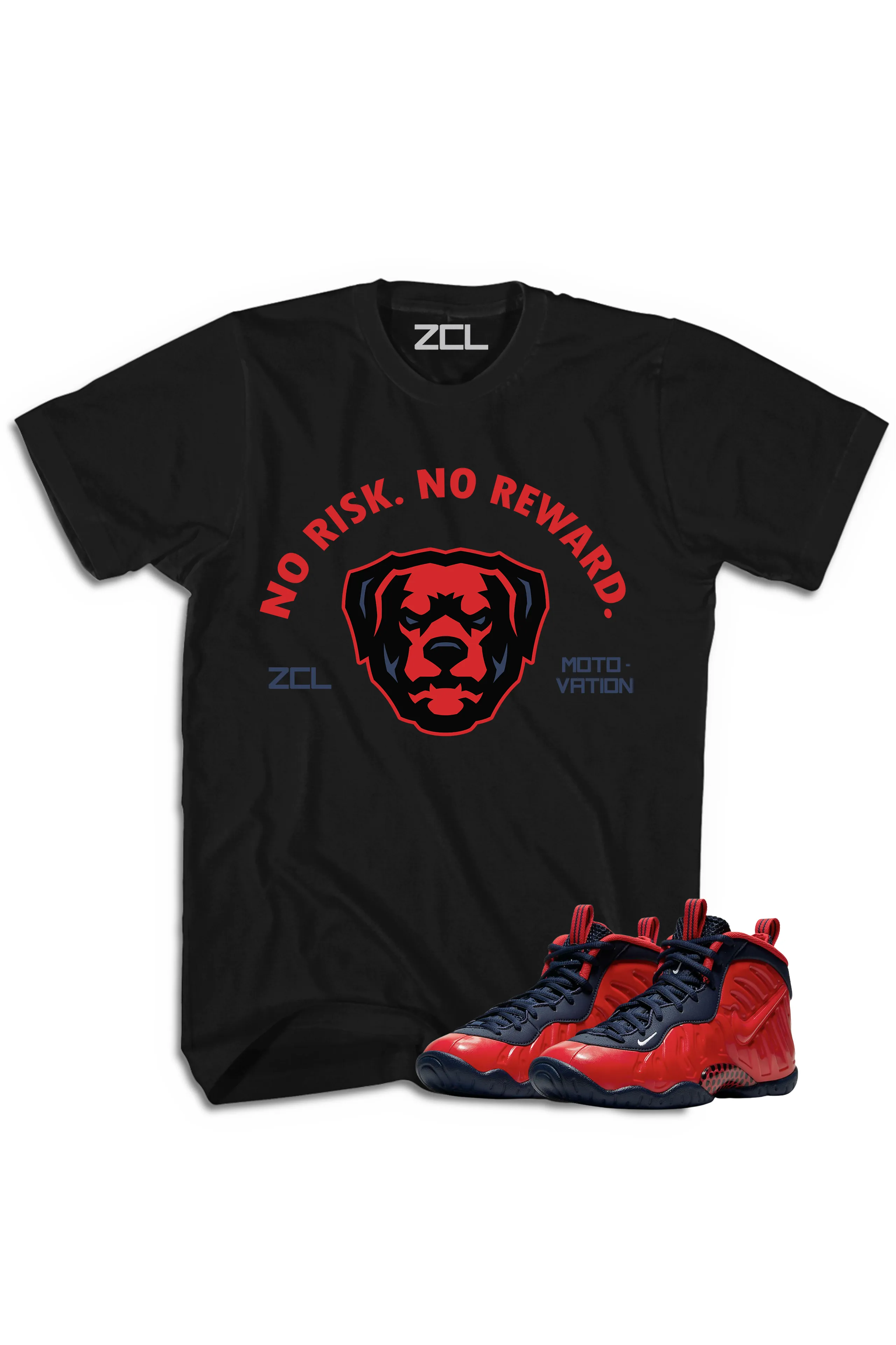 Nike Air Foamposite Pro USA "No Risk No Reward" Tee (Crimson)