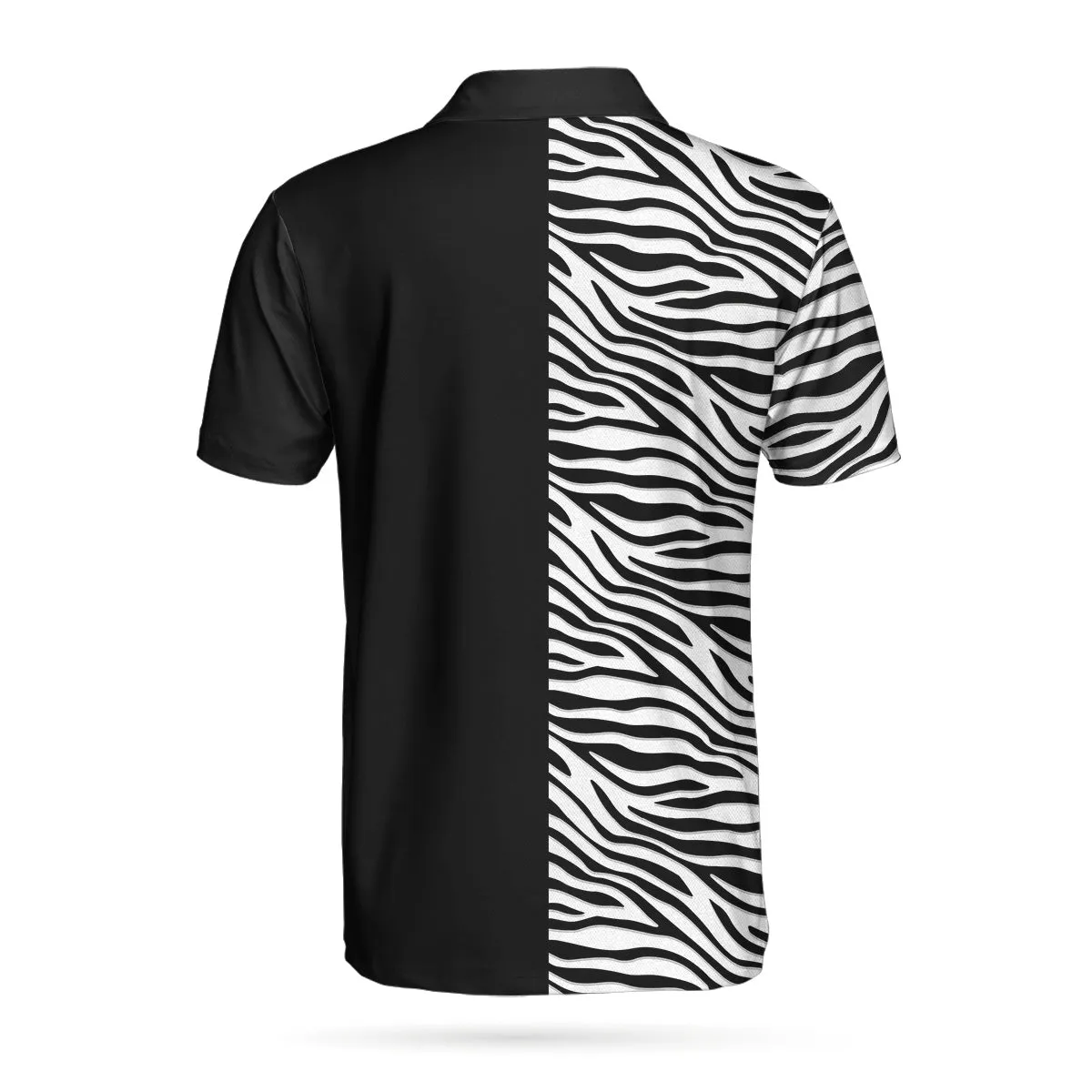 Personalized 2D Zebra Pattern Golf Custom Polo Shirt, Cool Black And White Zebra Golf Shirt For Men Coolspod