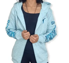 PINK Women Zip-Through Hoodie - Blue