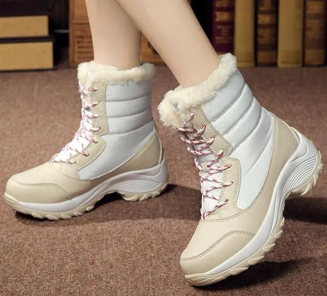 Women boots non-slip waterproof winter ankle snow boots women platform winter shoes with thick fur botas mujer