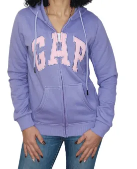 Women Zip-Through with Hoodie - Purple